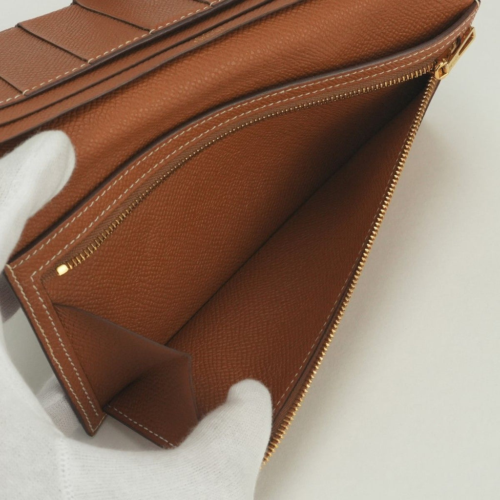 Hermes Bearn Souffle Wallet Epsom Gold Brown Veau — view 8