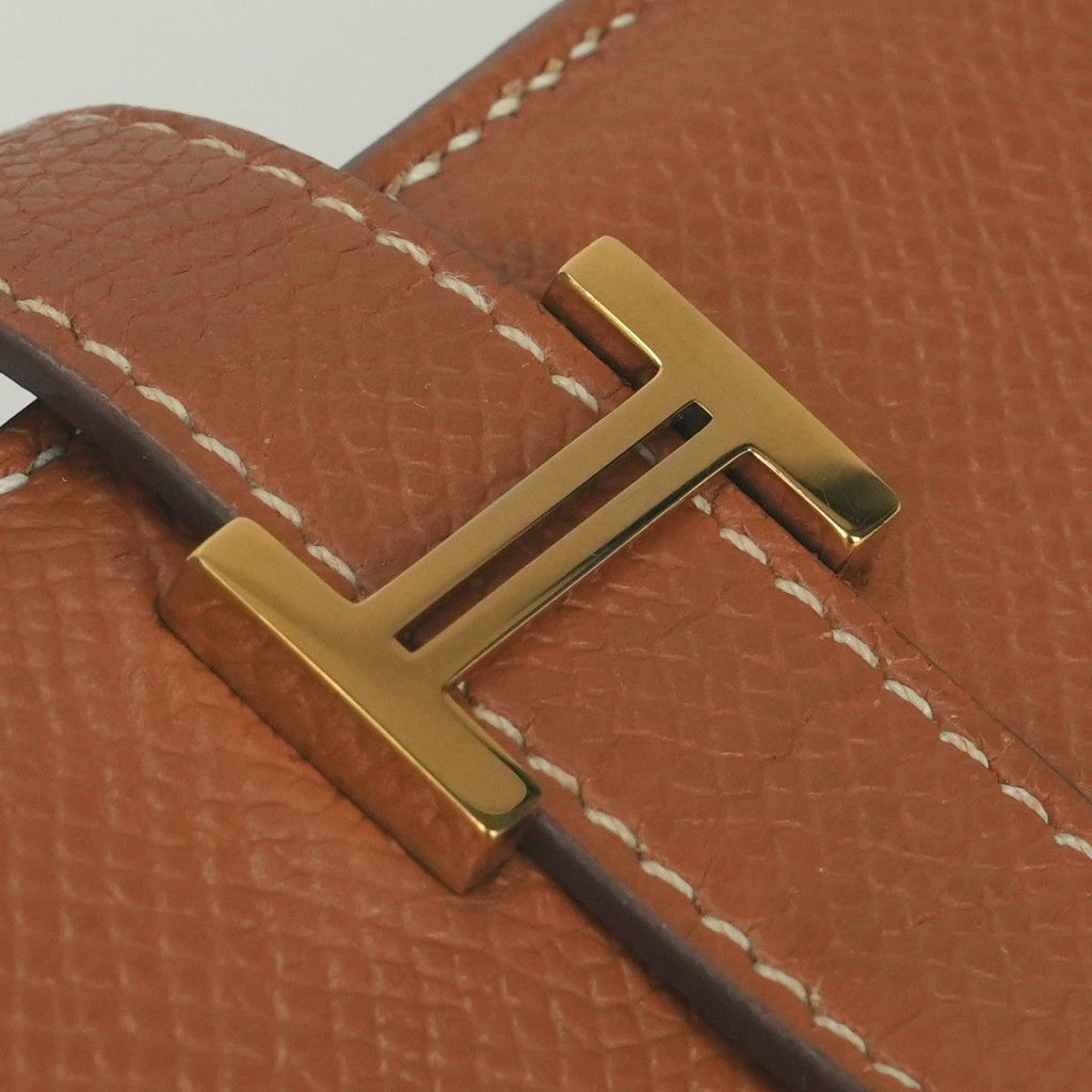 Hermes Bearn Souffle Wallet Epsom Gold Brown Veau — view 5