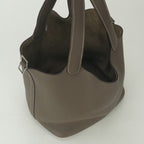 Hermes Picotin Lock MM Tote Taurillon Clemence Etoupe Gray Silver Handbag 22 — view 7