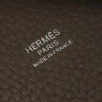 Hermes Picotin Lock MM Tote Taurillon Clemence Etoupe Gray Silver Handbag 22 — view 8