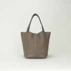 Hermes Picotin Lock MM Tote Taurillon Clemence Etoupe Gray Silver Handbag 22 — view 3