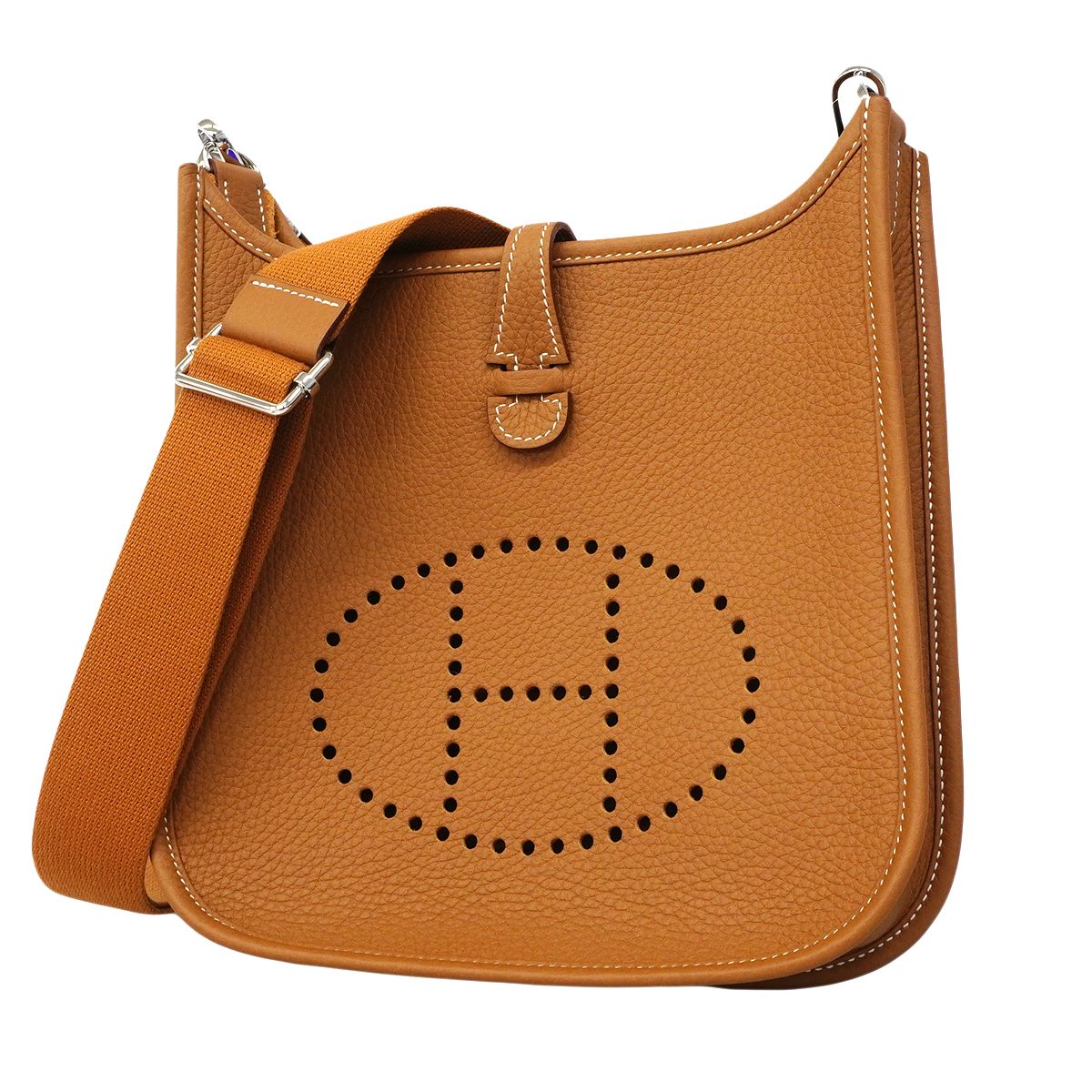 Hermes Shoulder Bag Evelyne 23 Taurillon Clemence Gold Silver