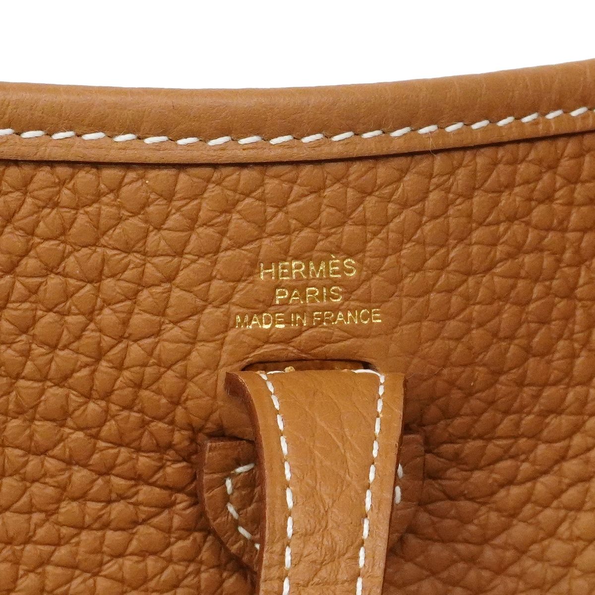 Hermes Shoulder Bag Evelyne TPM Taurillon Clemence Gold — view 5
