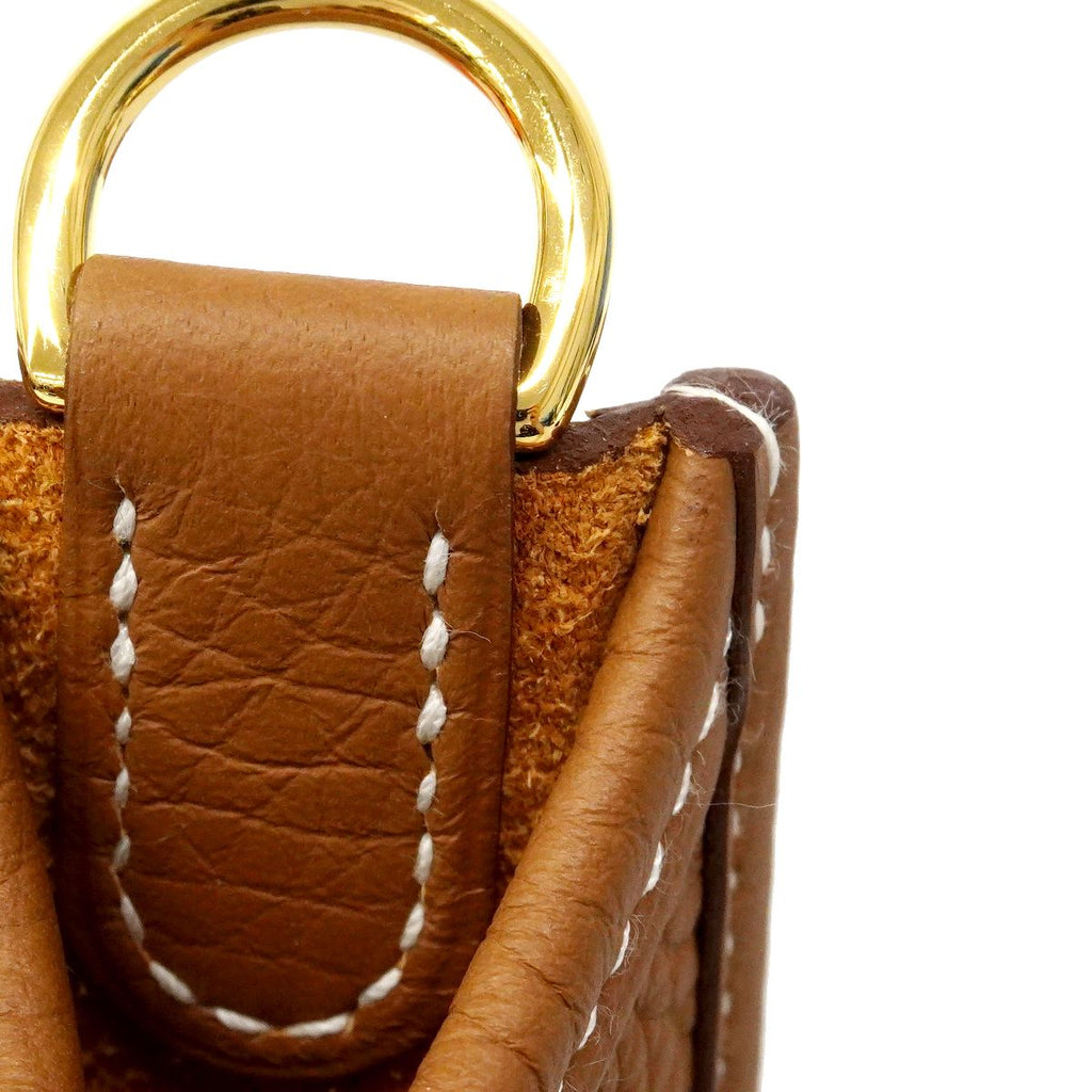 Hermes Shoulder Bag Evelyne TPM Taurillon Clemence Gold — view 6