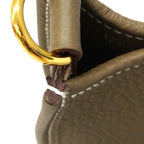 Hermes Shoulder Bag Evelyne TPM Taurillon Clemence Etoupe Gold — view 6