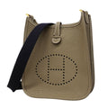Hermes Shoulder Bag Evelyne TPM Taurillon Clemence Etoupe Gold