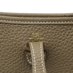Hermes Shoulder Bag Evelyne TPM Taurillon Clemence Etoupe Gold — view 5