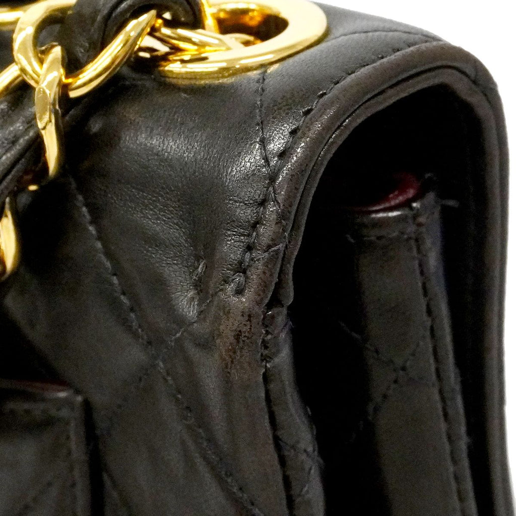 Chanel Shoulder Bag Deca Quilted Lambskin Black Gold — view 7