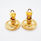 Chanel Earrings Vintage CC Logo Gold Plated — view 9