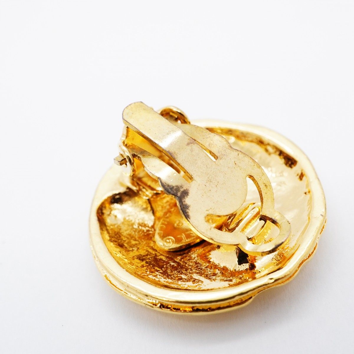 Chanel Earrings Vintage CC Logo Gold Plated — view 8