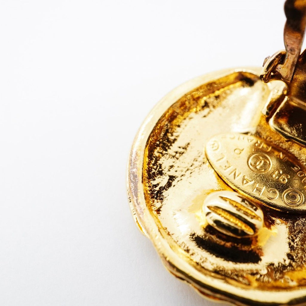 Chanel Earrings Vintage CC Logo Gold Plated — view 7