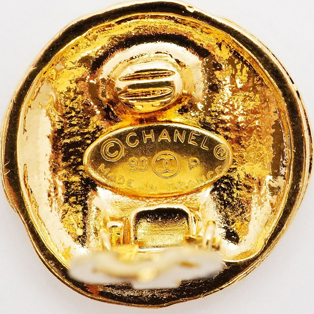 Chanel Earrings Vintage CC Logo Gold Plated — view 4