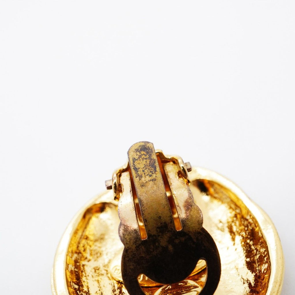 Chanel Earrings Vintage CC Logo Gold Plated — view 6