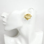 Chanel Earrings Vintage CC Logo Gold Plated Rhinestone — view 5