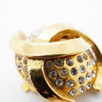 Chanel Earrings Vintage CC Logo Gold Plated Rhinestone — view 6