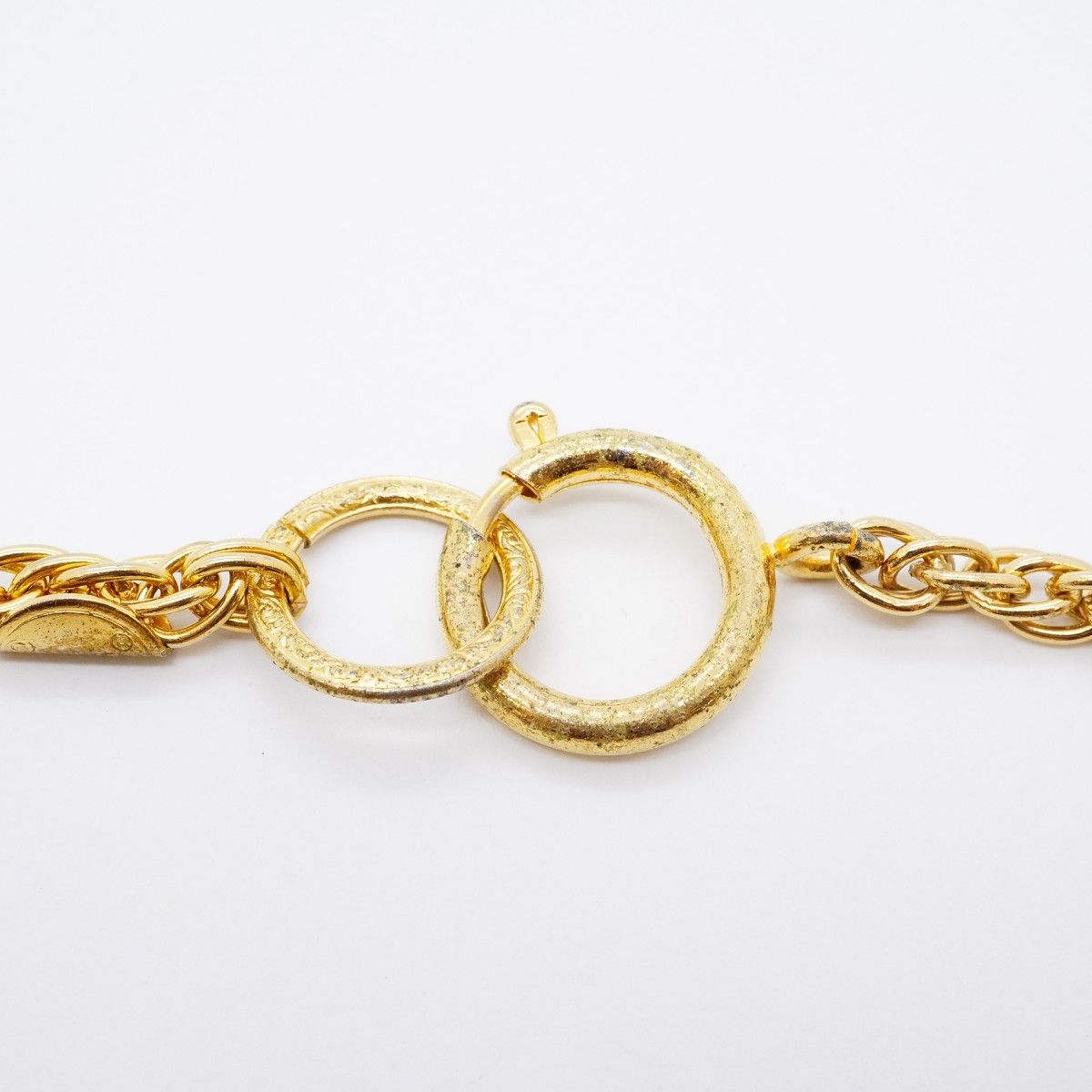 Chanel Necklace Vintage CC Logo Gold Plated Rhinestone — view 4