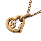 Dior Necklace CD Logo Heart Motif Gold Plated
