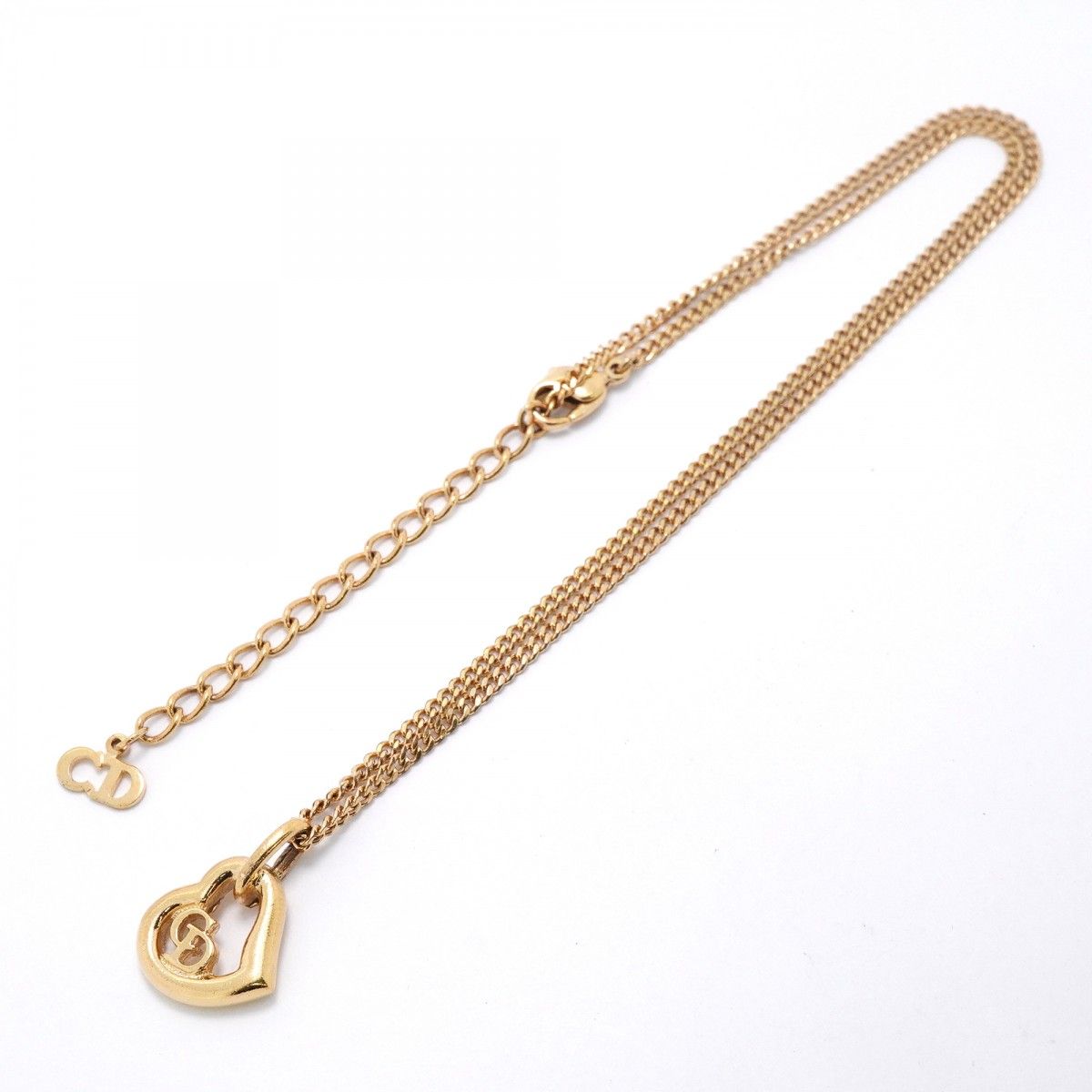 Dior Necklace CD Logo Heart Motif Gold Plated — view 3