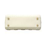 Dior Handbag Heart Cannage Lady Leather White Champagne Gold 2-Way — view 3