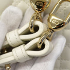 Dior Handbag Heart Cannage Lady Leather White Champagne Gold 2-Way — view 9