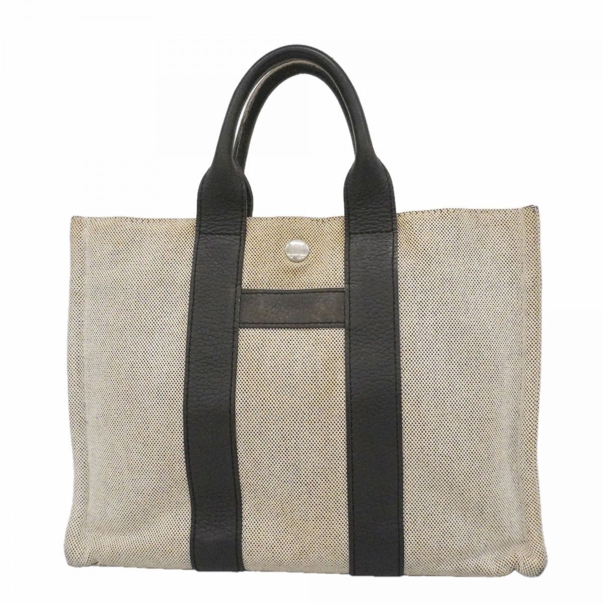 Hermes Handbag Sac Anne PM Toilet Ash Leather Black Silver
