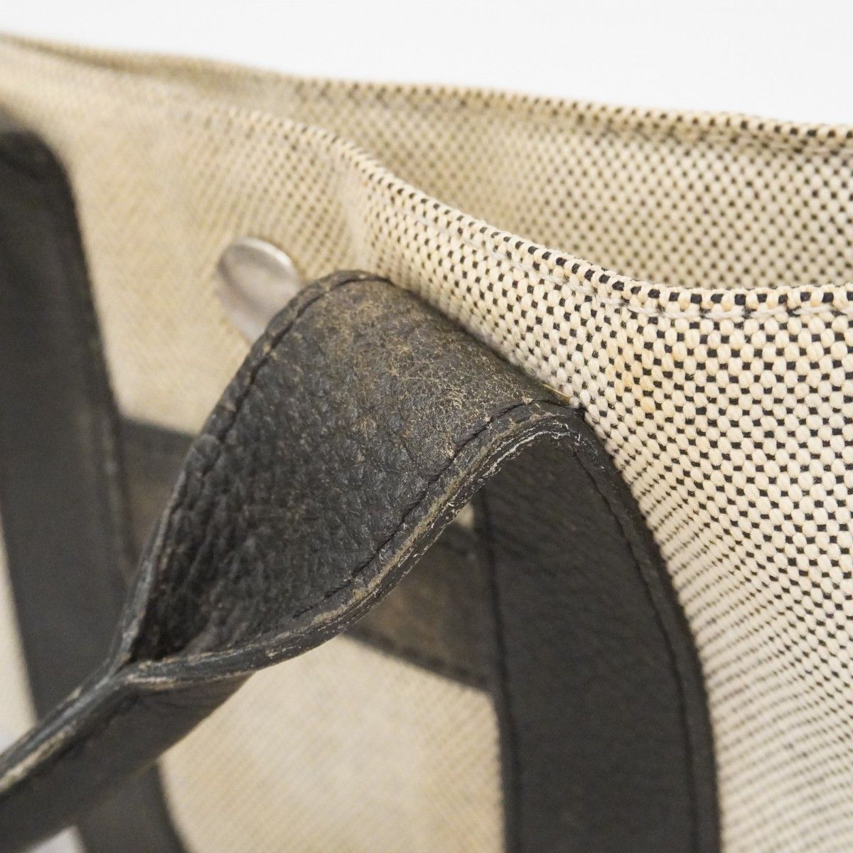 Hermes Handbag Sac Anne PM Toilet Ash Leather Black Silver — view 9