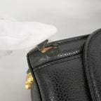 Chanel Shoulder Bag Caviar Leather Black Gold — view 6