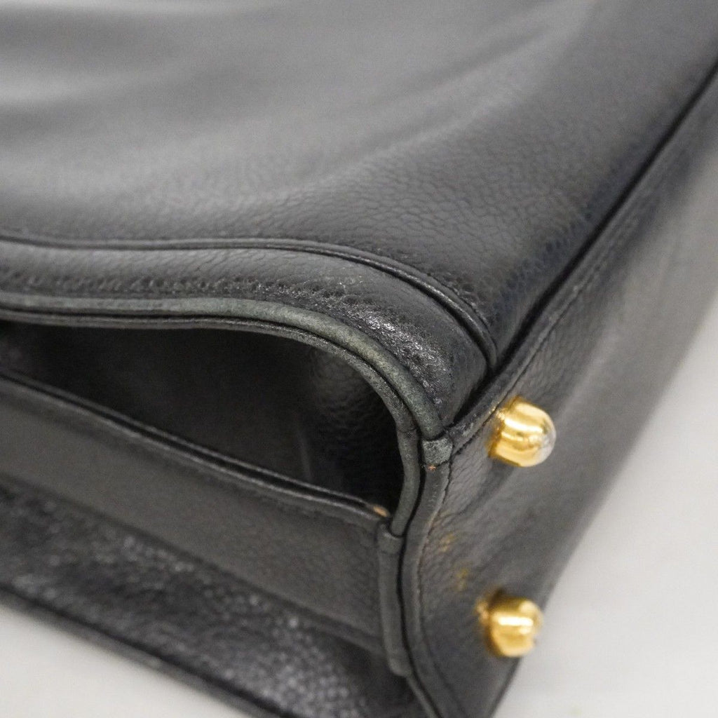 Chanel Shoulder Bag Caviar Leather Black Gold — view 7