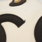 Chanel Handbag Canvas Ivory Black Gold — view 9