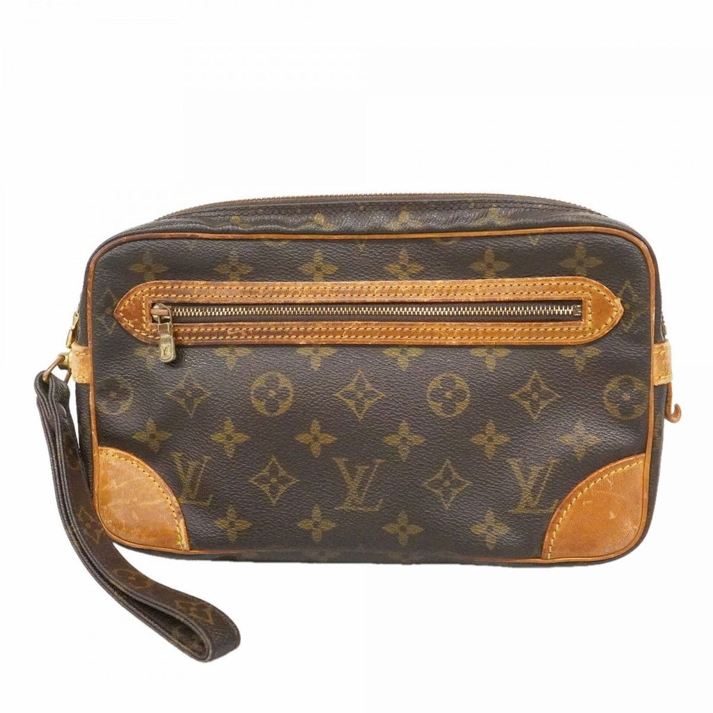 Louis Vuitton Clutch Monogram Marly Dragonne GM Brown