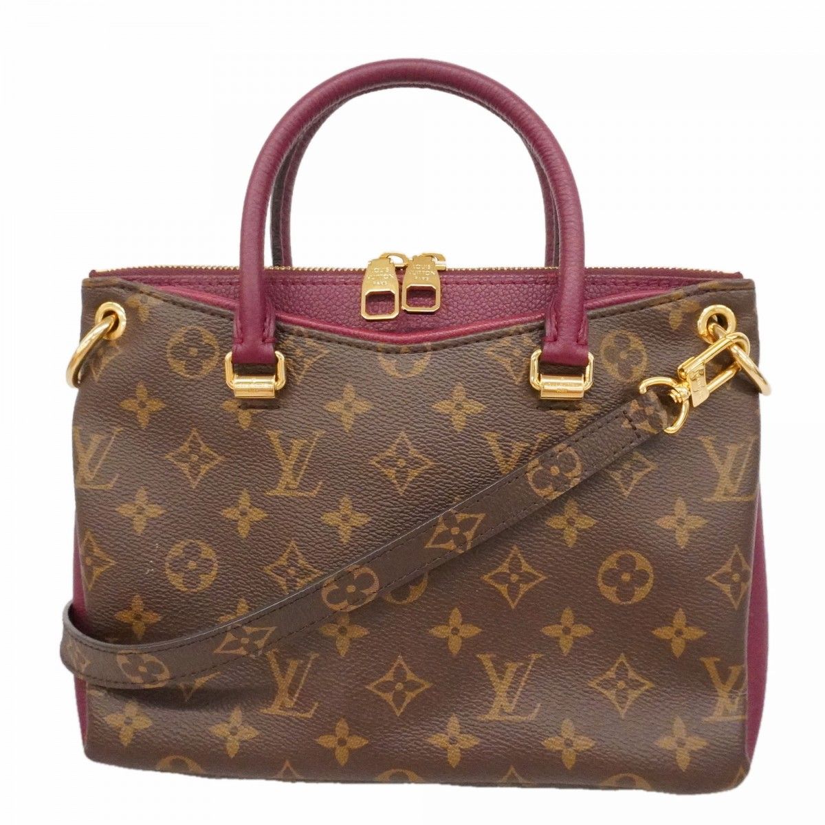 Louis Vuitton Handbag Monogram Pallas BB Brown Leather 2-Way