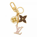 Louis Vuitton Key Holder Charm Monogram Porte Cles Spring Street Brown Gold Pink