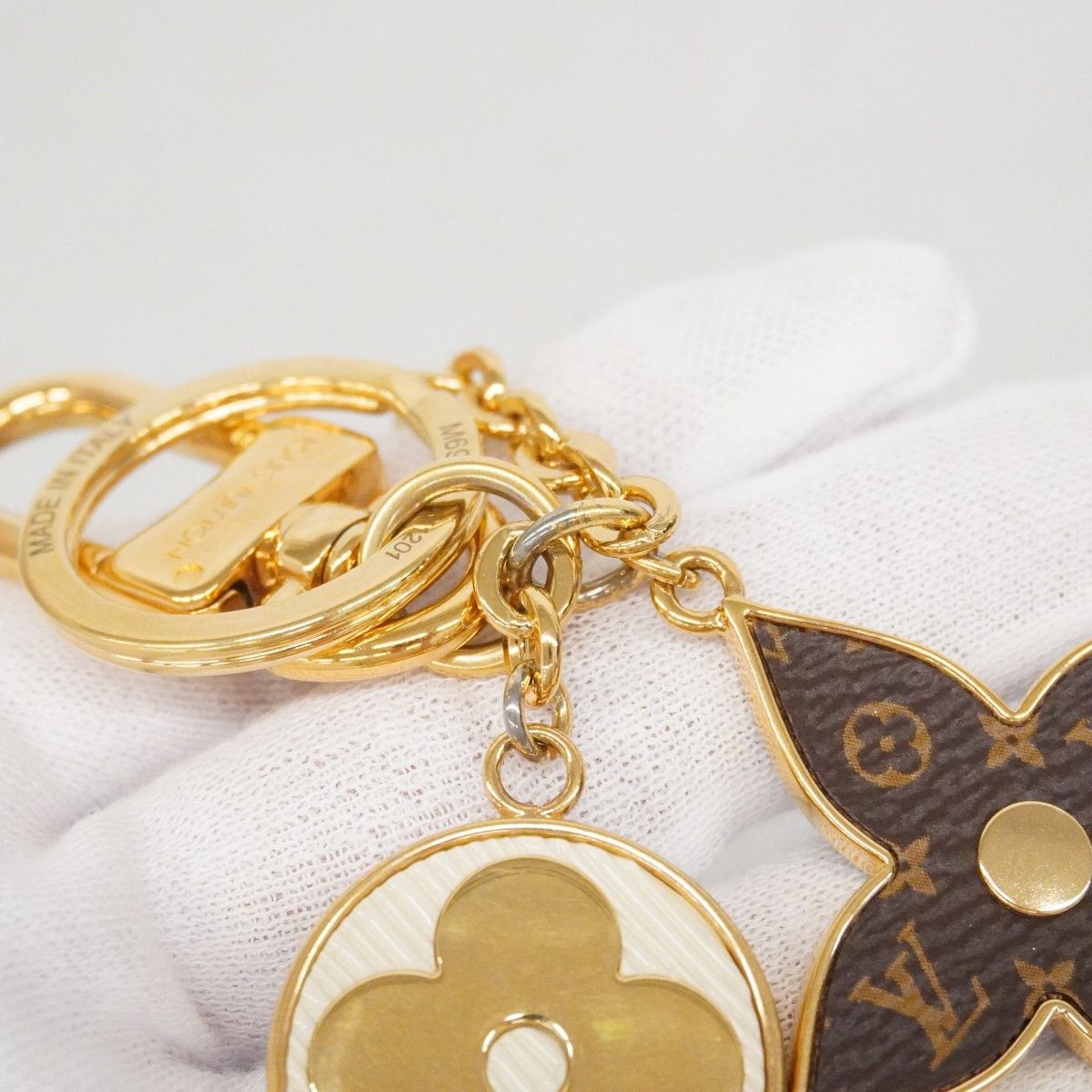 Louis Vuitton Key Holder Charm Monogram Porte Cles Spring Street Brown Gold Pink — view 3