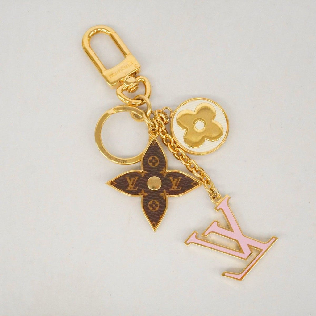 Louis Vuitton Key Holder Charm Monogram Porte Cles Spring Street Brown Gold Pink — view 6