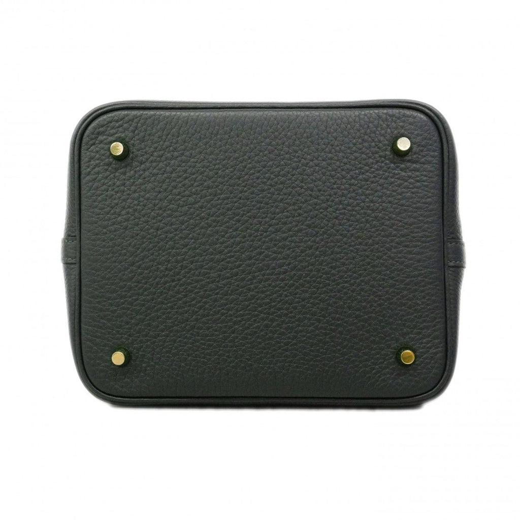 Hermes Handbag Picotin Lock MM Taurillon Clemence Vert Mangrove Gold — view 3