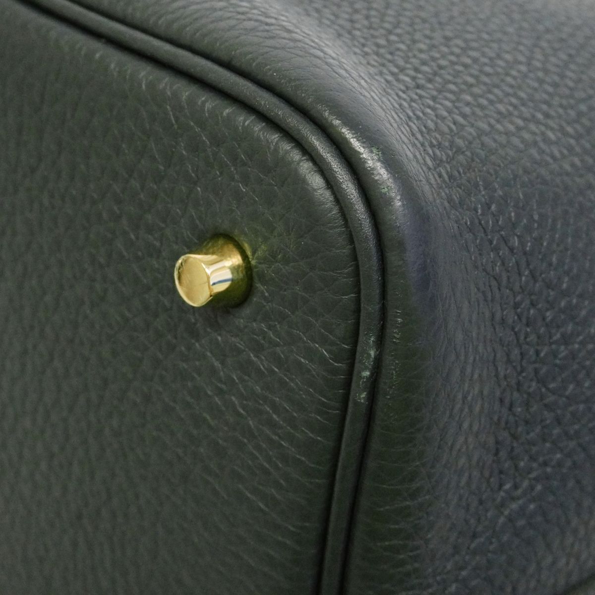 Hermes Handbag Picotin Lock MM Taurillon Clemence Vert Mangrove Gold — view 8