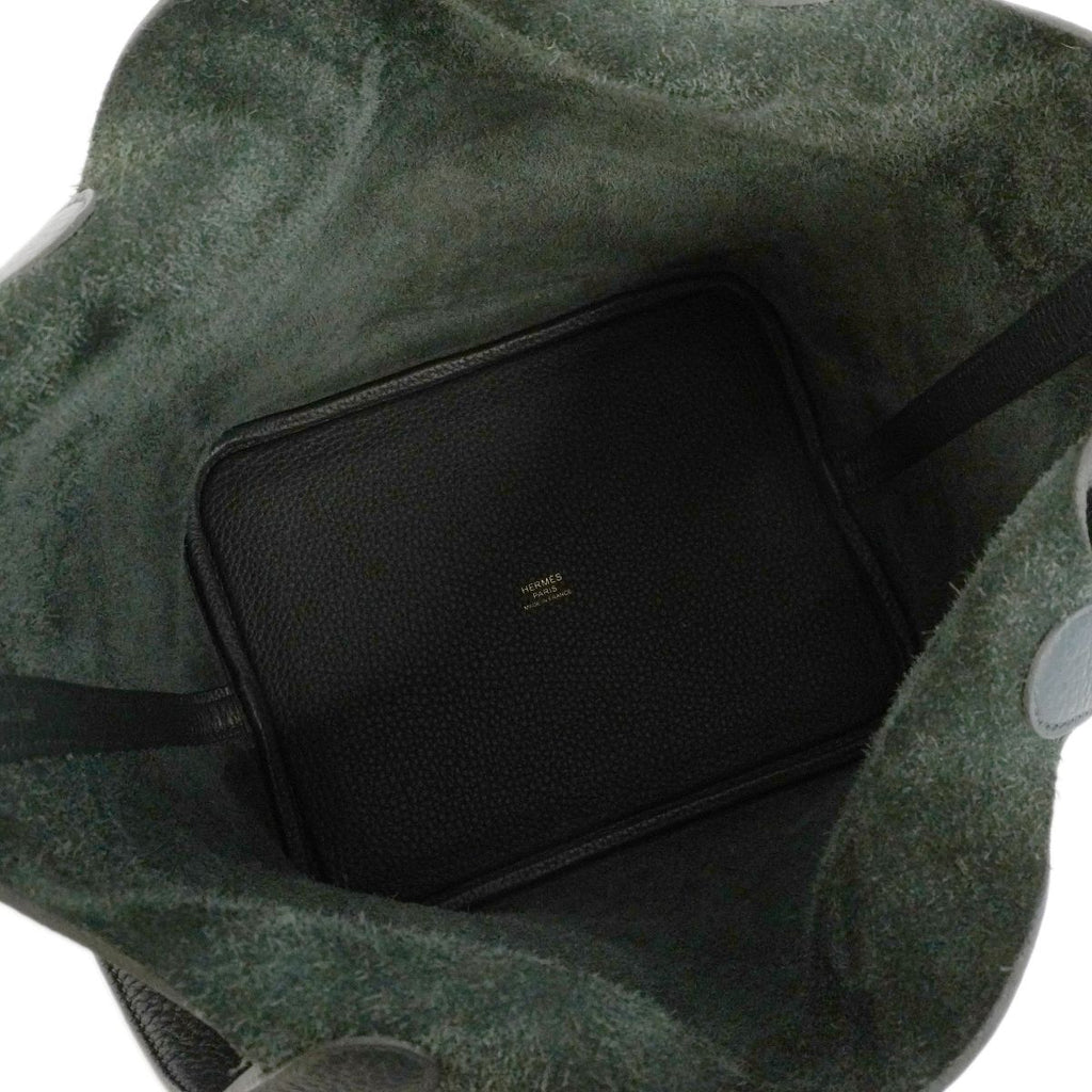 Hermes Handbag Picotin Lock MM Taurillon Clemence Vert Mangrove Gold — view 4