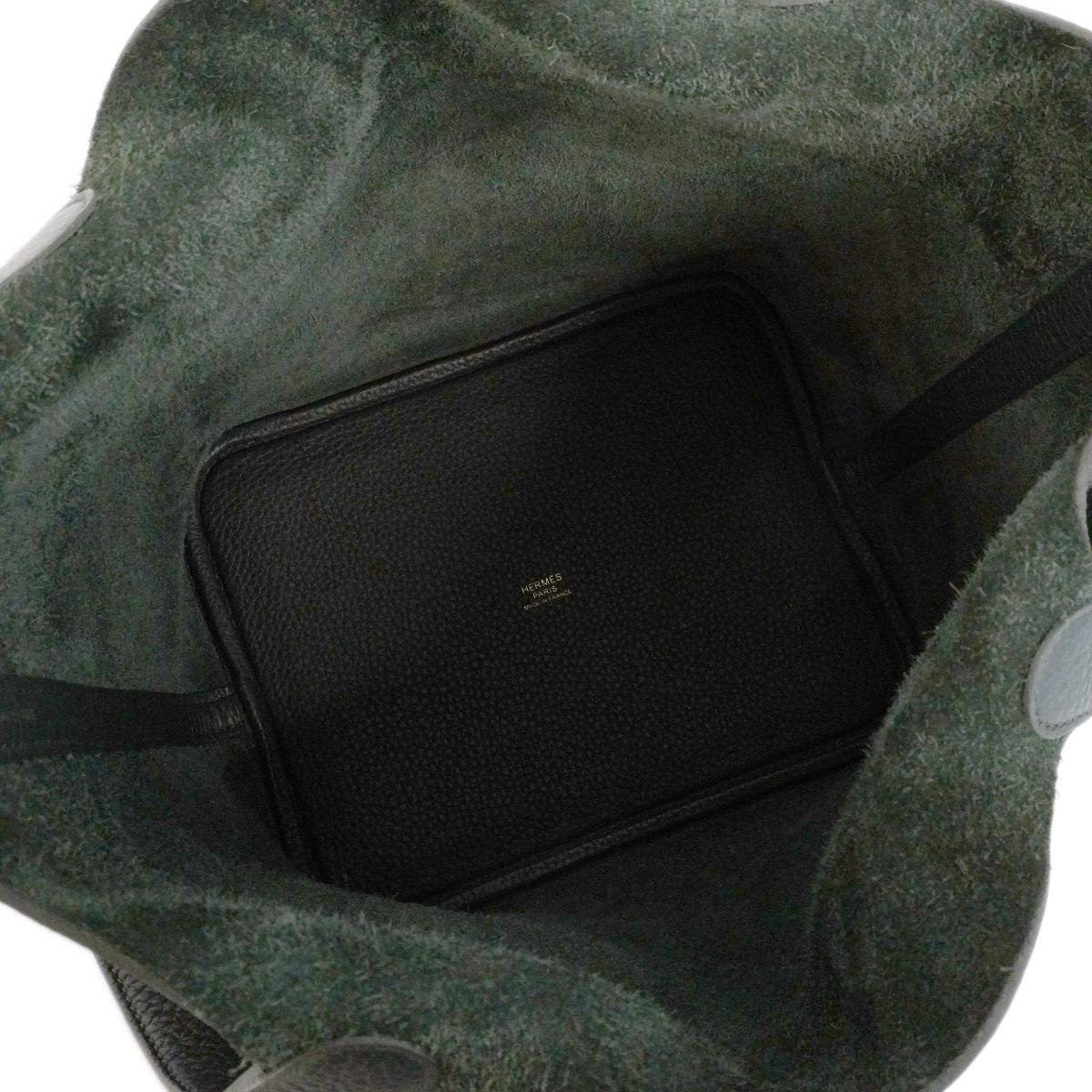 Hermes Handbag Picotin Lock MM Taurillon Clemence Vert Mangrove Gold — view 4