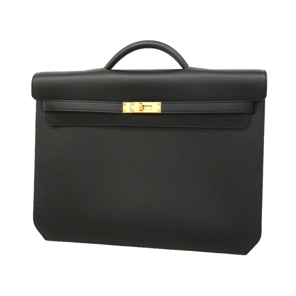 Hermes Briefcase Kelly Depeche 36 Veau Epsom Black Gold
