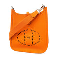 Hermes Shoulder Bag Evelyne TPM Taurillon Clemence Orange Silver