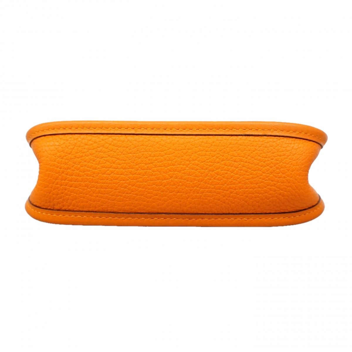 Hermes Shoulder Bag Evelyne TPM Taurillon Clemence Orange Silver — view 3