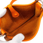 Hermes Shoulder Bag Evelyne TPM Taurillon Clemence Orange Silver — view 4