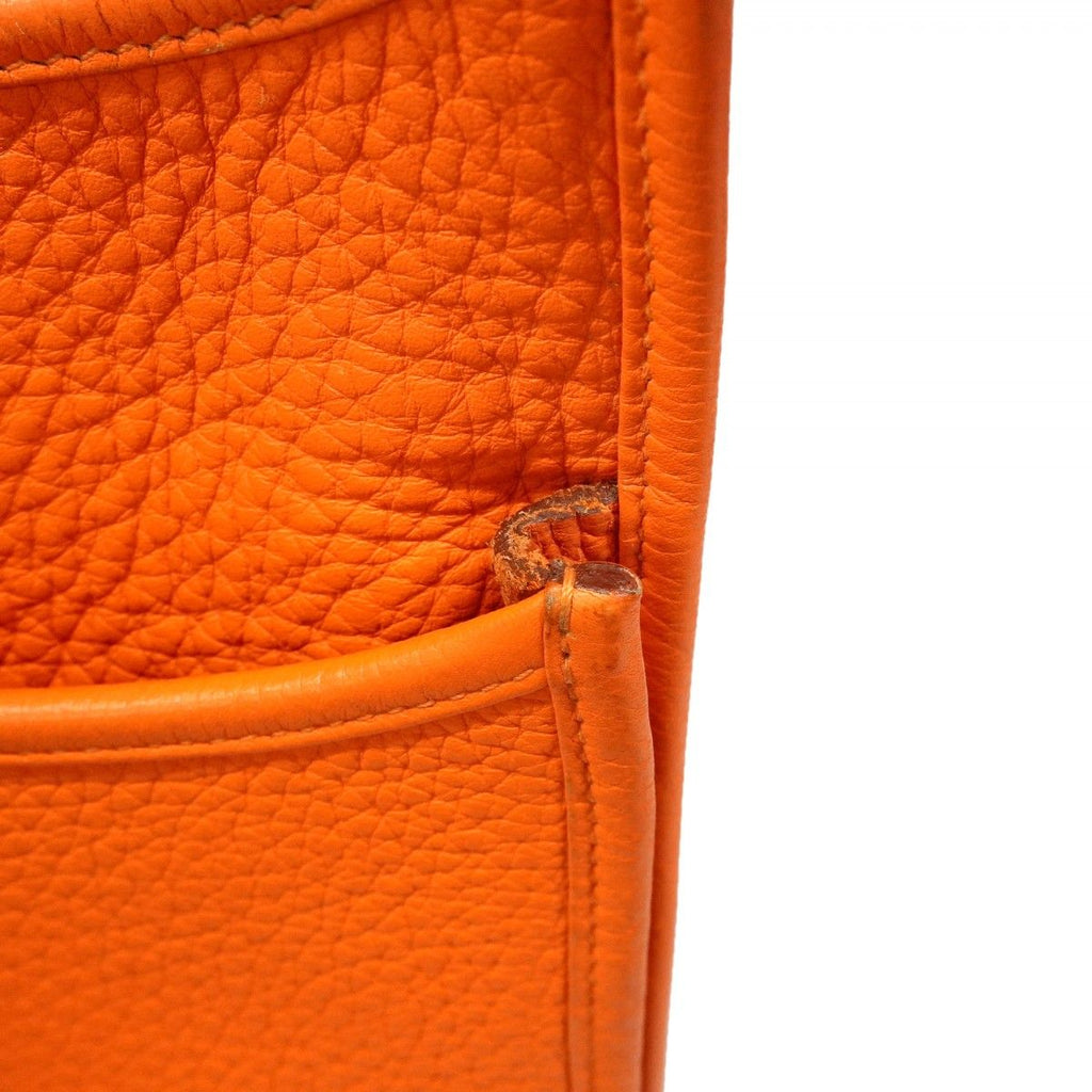 Hermes Shoulder Bag Evelyne Taurillon Clemence Orange Silver — view 7