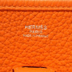 Hermes Shoulder Bag Evelyne Taurillon Clemence Orange Silver — view 5