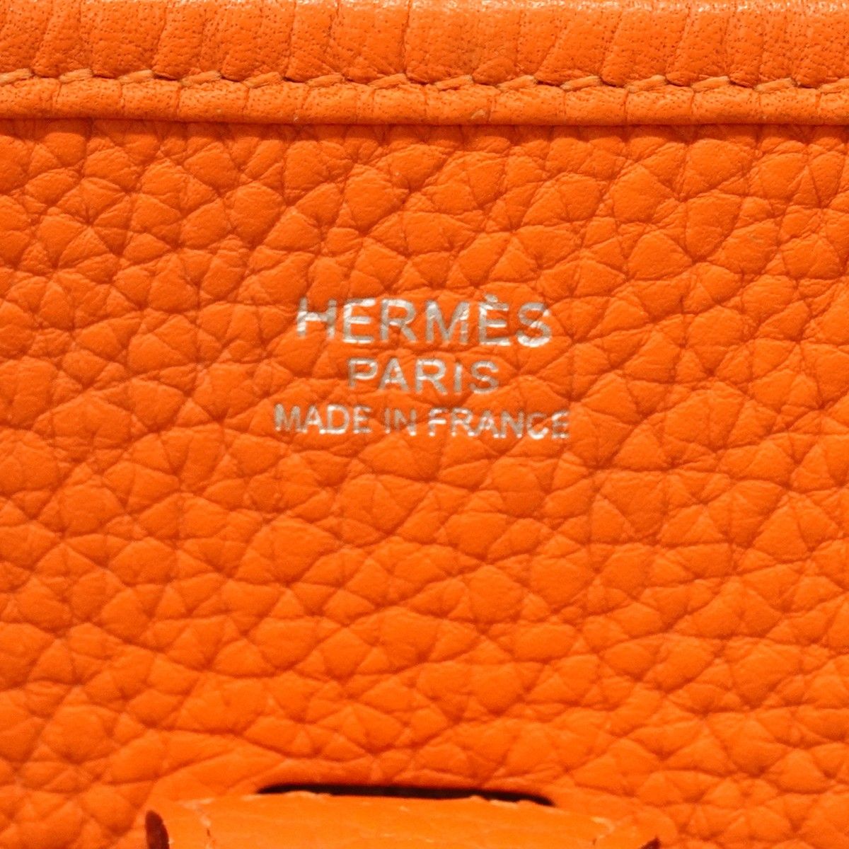 Hermes Shoulder Bag Evelyne Taurillon Clemence Orange Silver — view 5