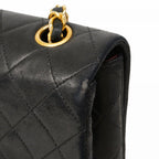 Chanel Shoulder Bag Quilted Lambskin Black Gold — view 7