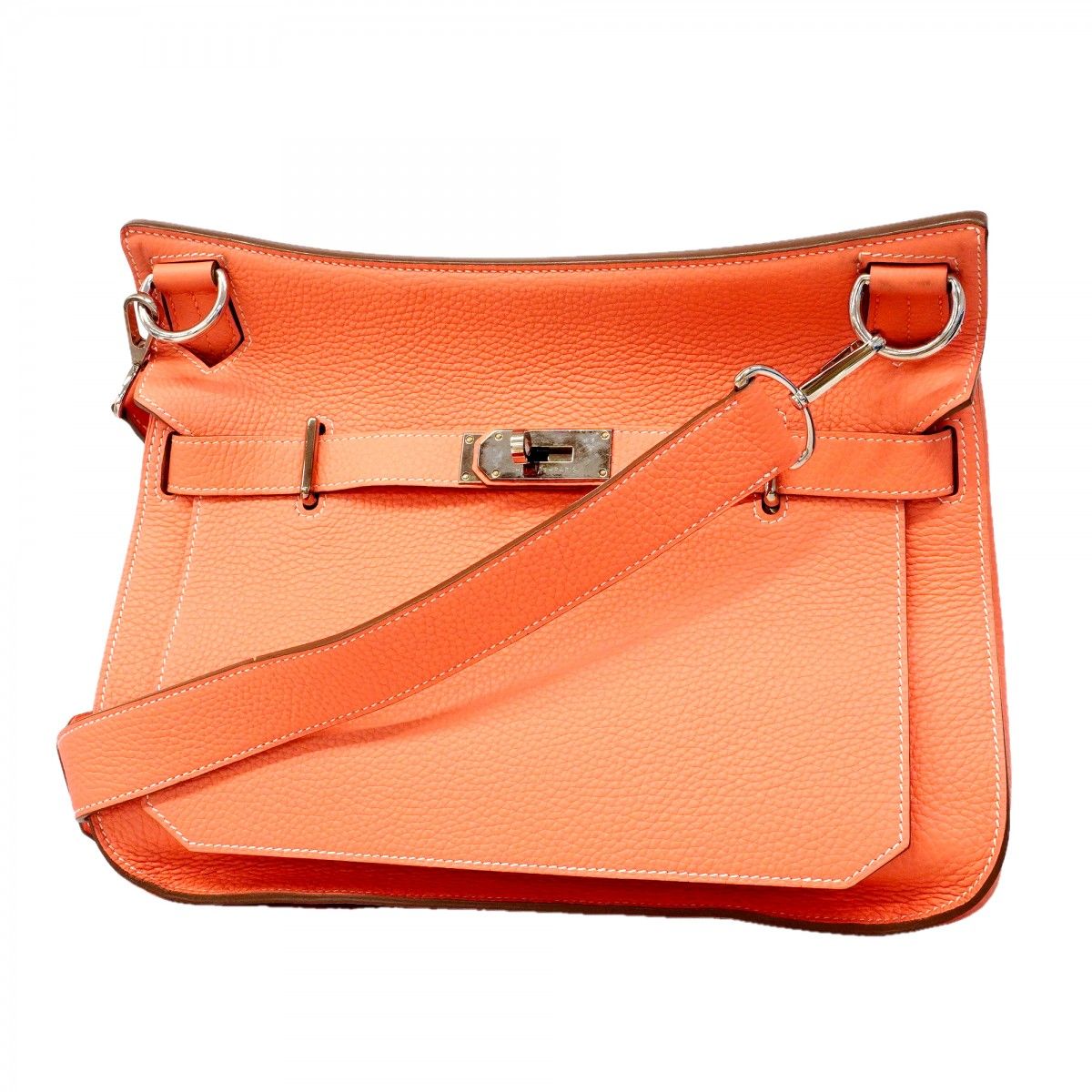 Hermes Shoulder Bag Gipsiere 34 Taurillon Clemence Vert Clair Silver