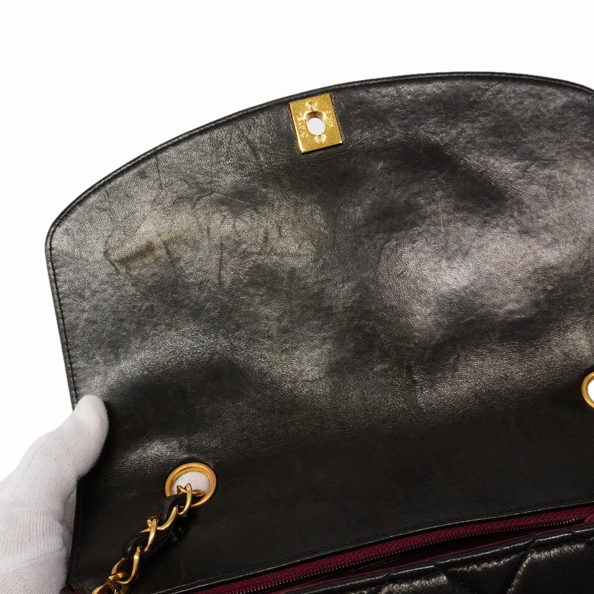 Chanel Shoulder Bag Diana Lambskin Black Gold — view 7