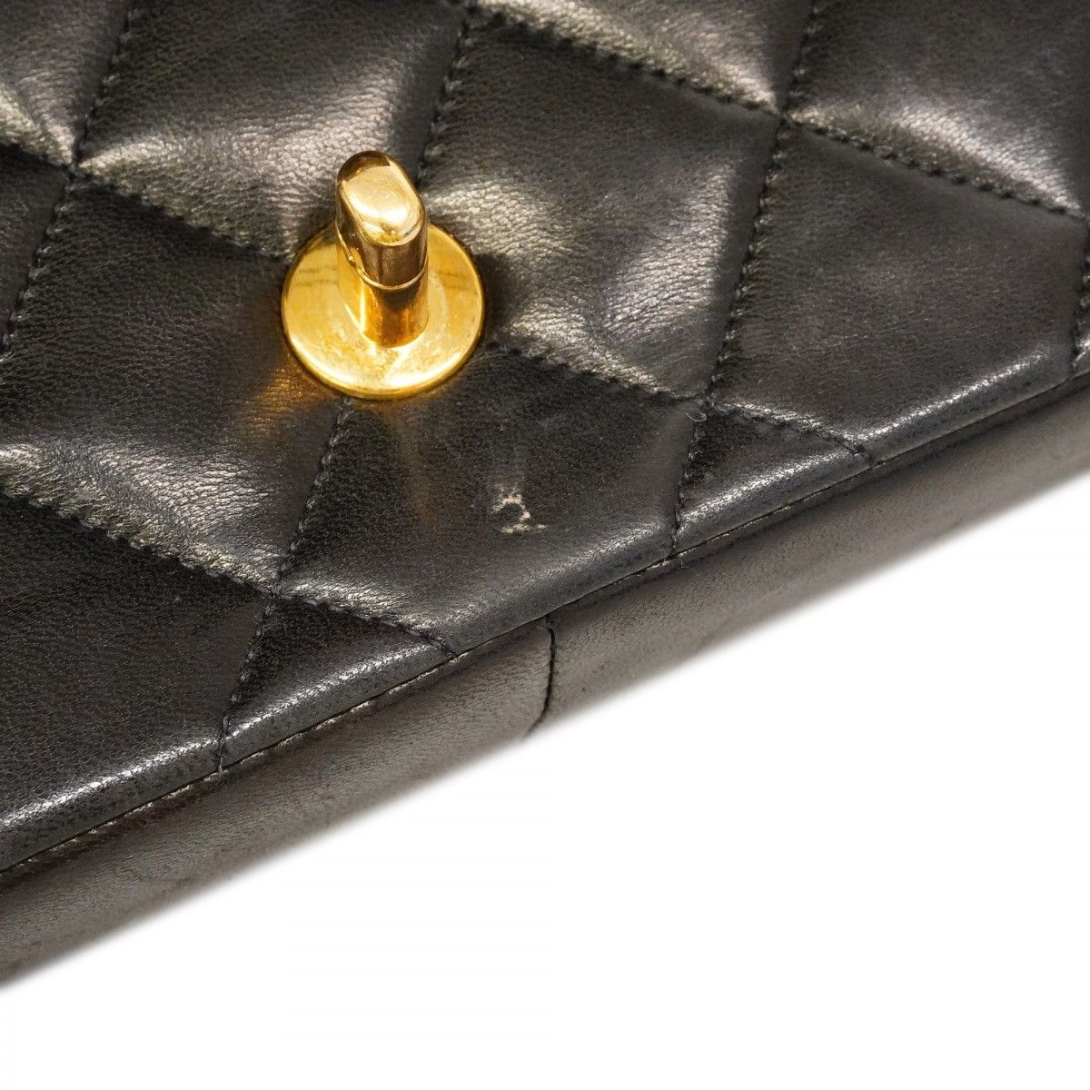 Chanel Shoulder Bag Diana Lambskin Black Gold — view 9