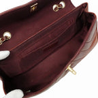 Chanel Shoulder Bag Lambskin Dark Brown Champagne Gold — view 4